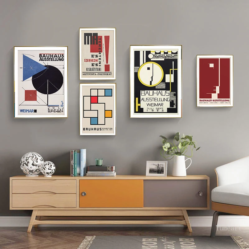 

Posters and Prints Bauhaus Ausstellung 1923 Weimer Exhibition Poster Wall Art Picture Canvas Painting for Room Home Decor