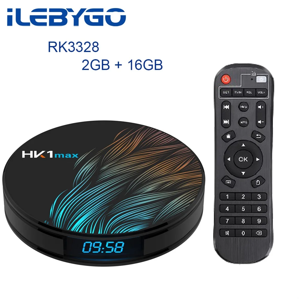 2GB 16GB ILebygo Android 9,0 Smart tv BOX HK1 MAX RK3318 DDR3 4G 64G ТВ приемник 4K двойной Wifi BT 4,0 медиаплеер игровой набор магазина верхняя коробка - Цвет: 2GB 16GB