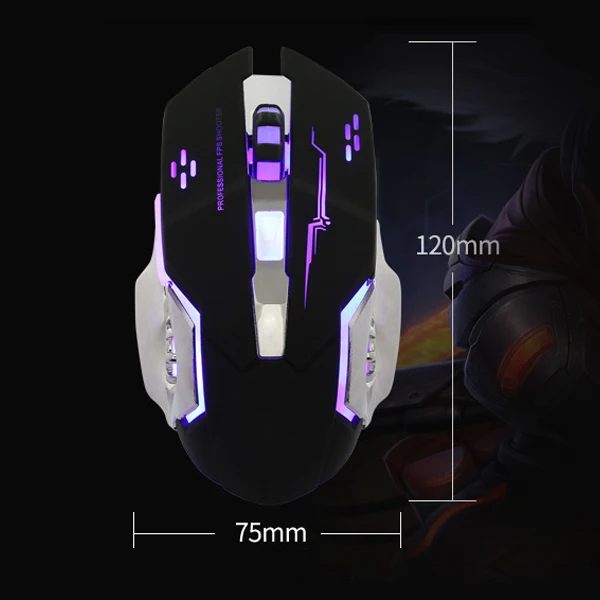 V5 проводной светодиодный с подсветкой 4000 dpi оптическая USB эргономичная игровая
