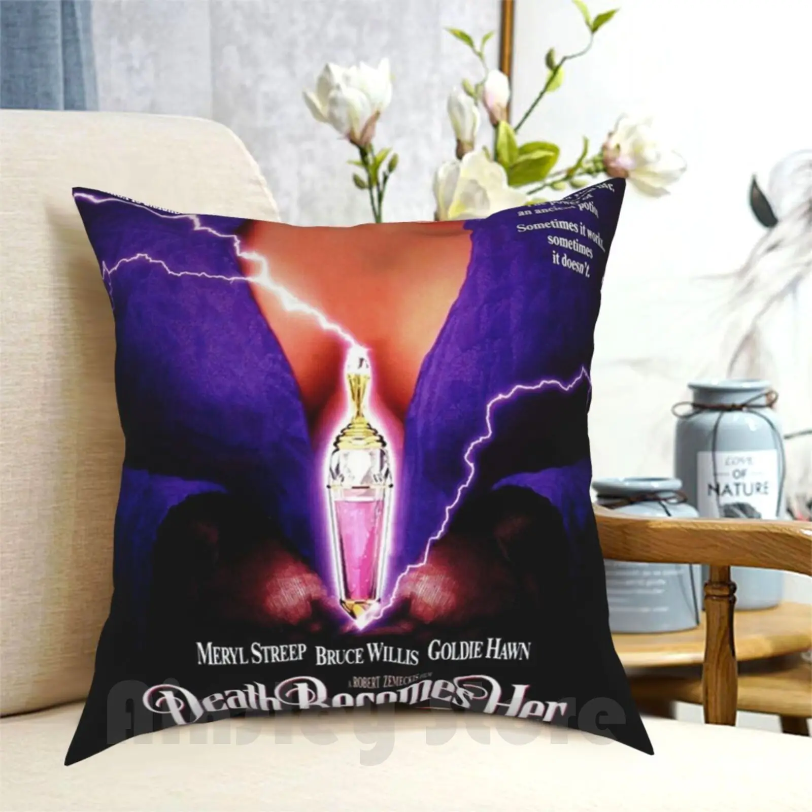 Смерть становится на подушку чехол с принтом домашняя мягкая подушка DIY защитную