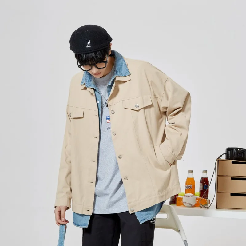 

Весенняя хлопковая куртка с карманами, мужские Модные солнцезащитные очки в стиле ретро для девочек, повседневные куртки Мужская Уличная К...