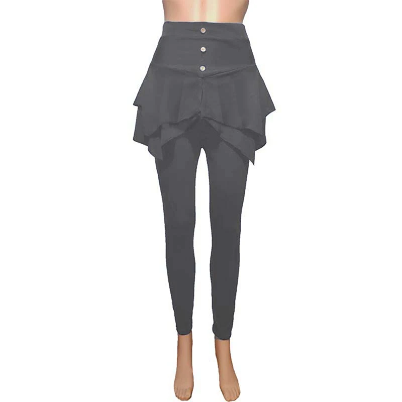 Новинка женские одноцветные Асимметричные Длинные штаны с оборками и высокой