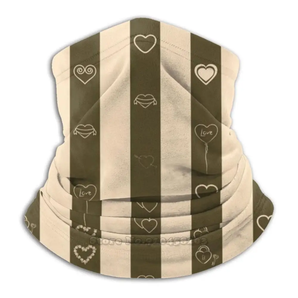 

Шарф-Бандана с узором в виде сердца, шарф с коричневыми полосками осла, обогреватель для шеи, маска для велоспорта, милый современный коричн...