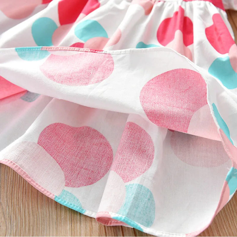 

Girls Colorful Polka Dot Dress Summer Kids Cute Puff Sleeve Princess Dresses 3-7 Years Children Daily Casual Clothing vestidos