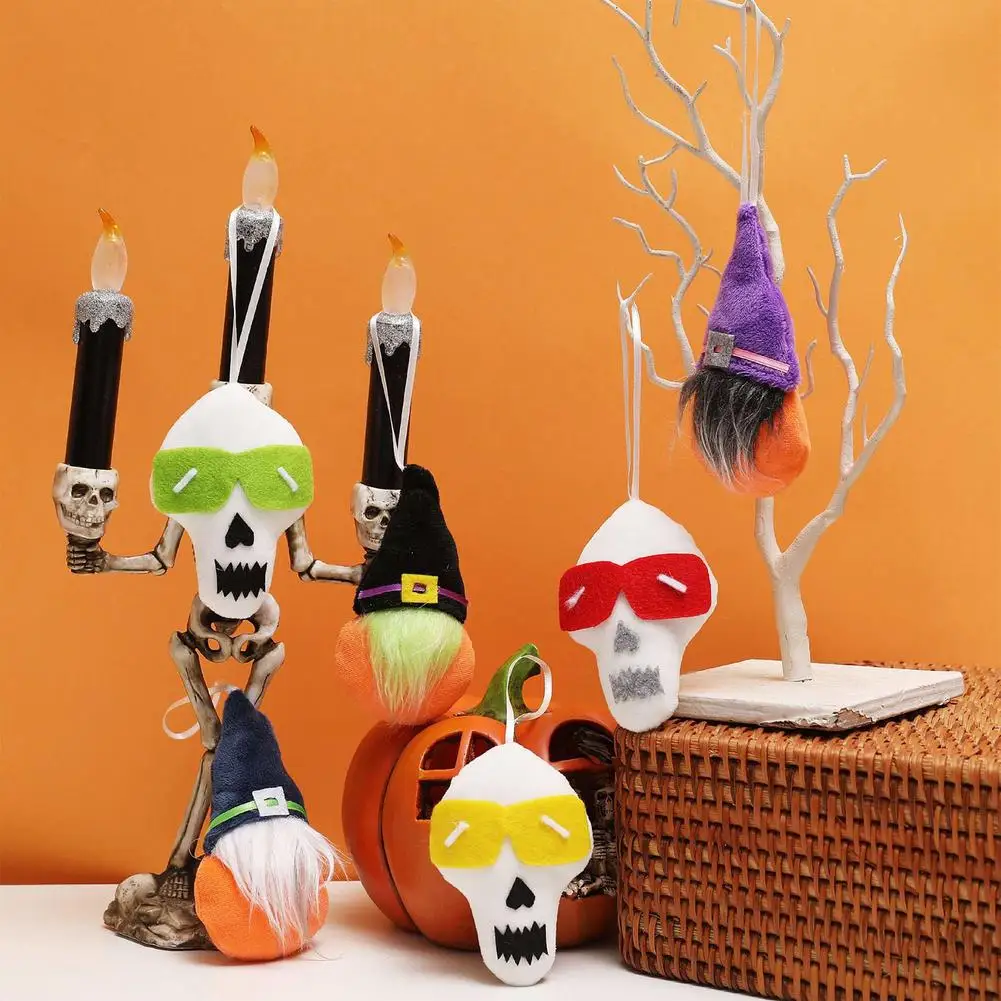 

Halloween Decoration Hangings Ghost 3 Pieces Skull And Gnomes Pendant Ornament For Party Garden Window Tree Decorations