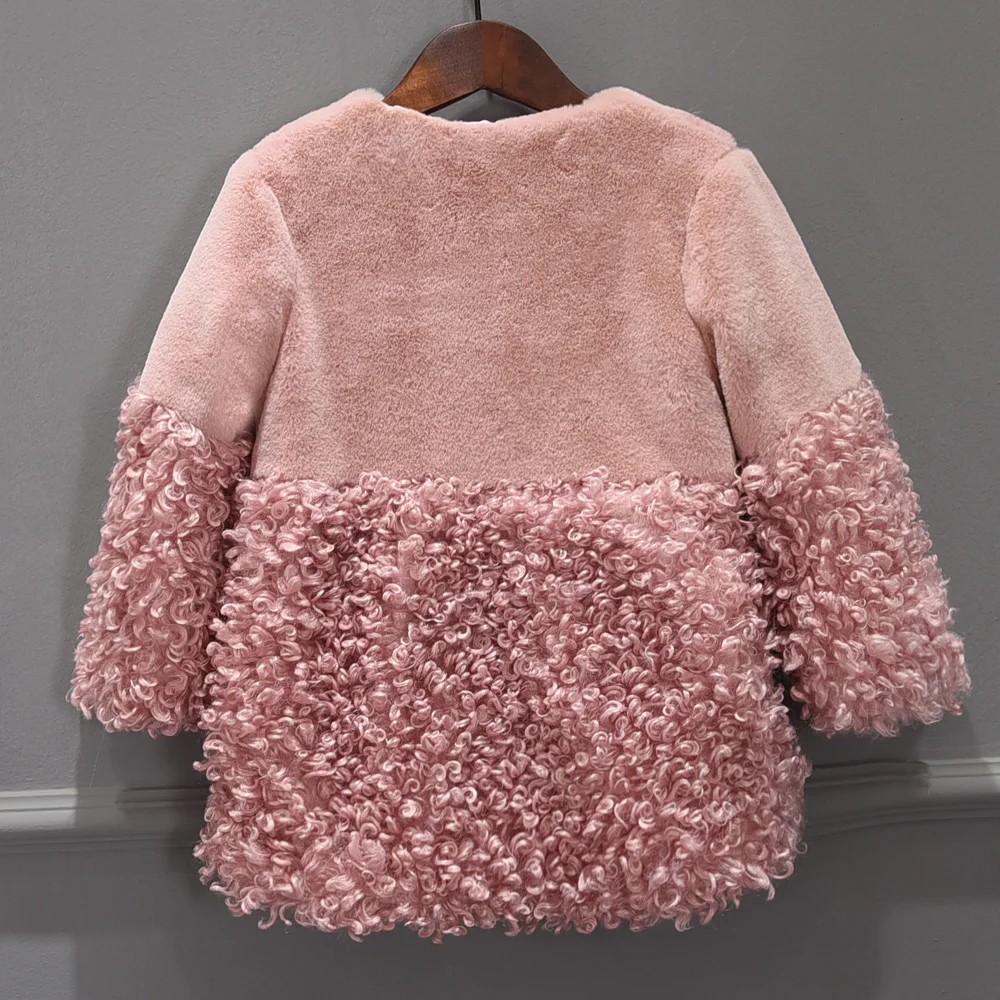 Новинка зимнее меховое пальто для девочек толстые теплые куртки маленьких с искусственным мехом парка