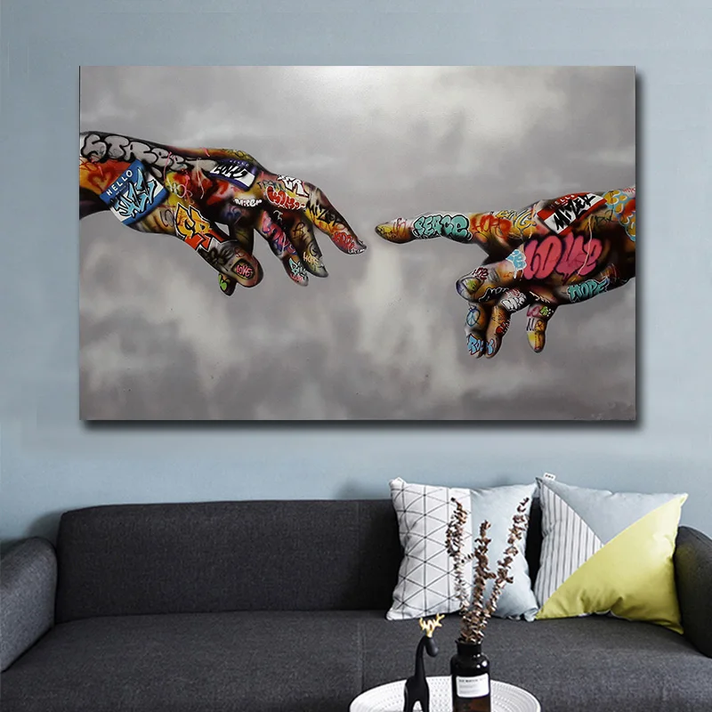 

Graffiti Art Canvas Painting Street Art Hand Posters and Prints on Canvas Wall Art Picture for Living Room Home Design Decor
