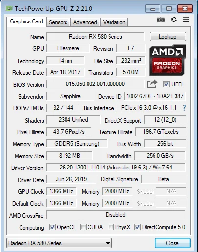 Видеокарты SAPPHIRE AMD Radeon RX580 8 ГБ GDDR5, игровые видеокарты RX 580 256bit 8 ГБ GDDR5 для игрового компьютера RX580
