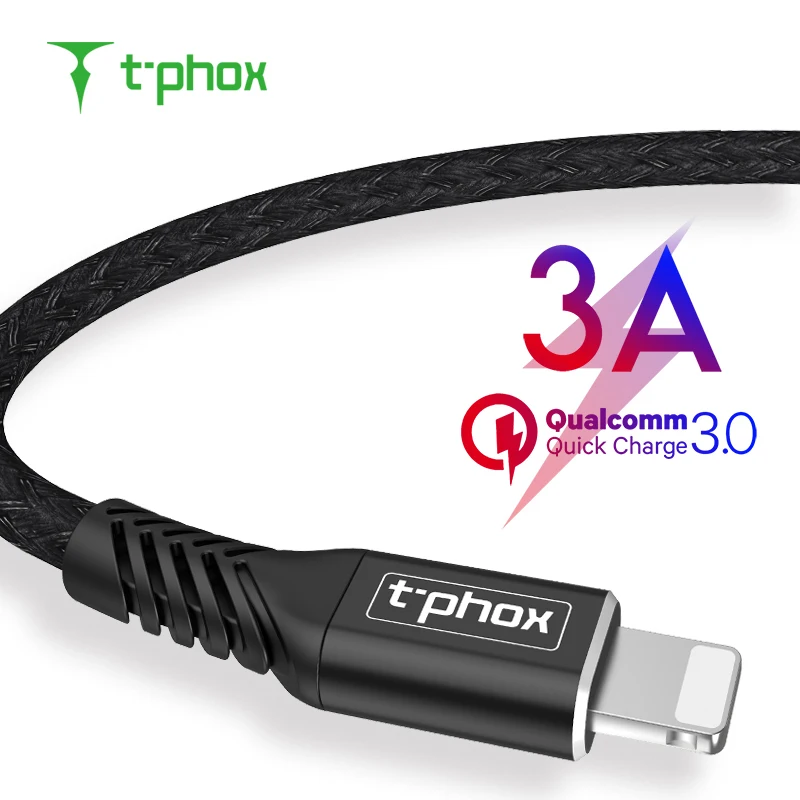 Usb кабель T phox для iPhone Xs Max Xr X 8 7 6 Plus 6S 5S iPad Mini кабели быстрой зарядки мобильных