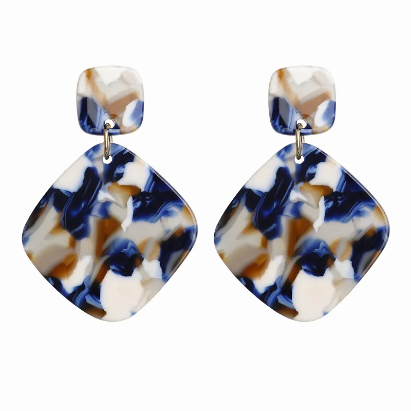 

Fashion Retro Jewelry Acrylic Square Earrings Simple Leopard Pattern Pendant Earrings Gold Earrings for Women Party Jewelry