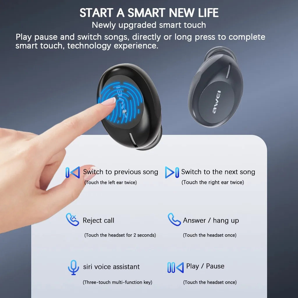 Миниатюрные Наушники AWEI T20 с Bluetooth 5 0 беспроводные наушники-вкладыши