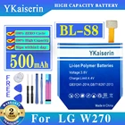 YKaiserin BL-S8 500 мАч, Смарт-часы Батарея для LG W270 батареи