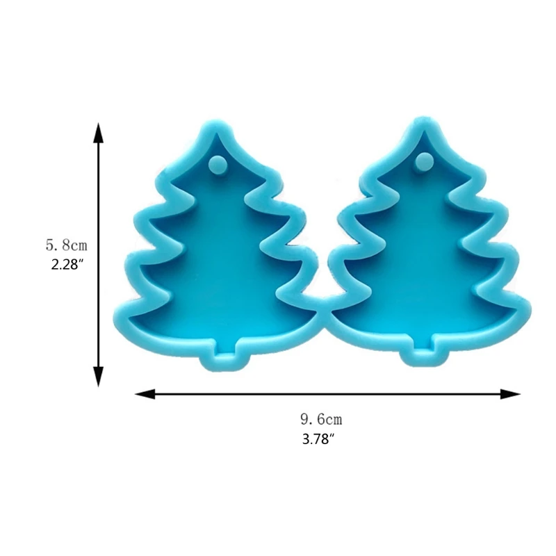 

R2LE Christmas Pine Tree Earrings Epoxy Resin Mold Eardrop Dangler Casting Silicone Mould DIY Crafts Jewelry Pendant Making