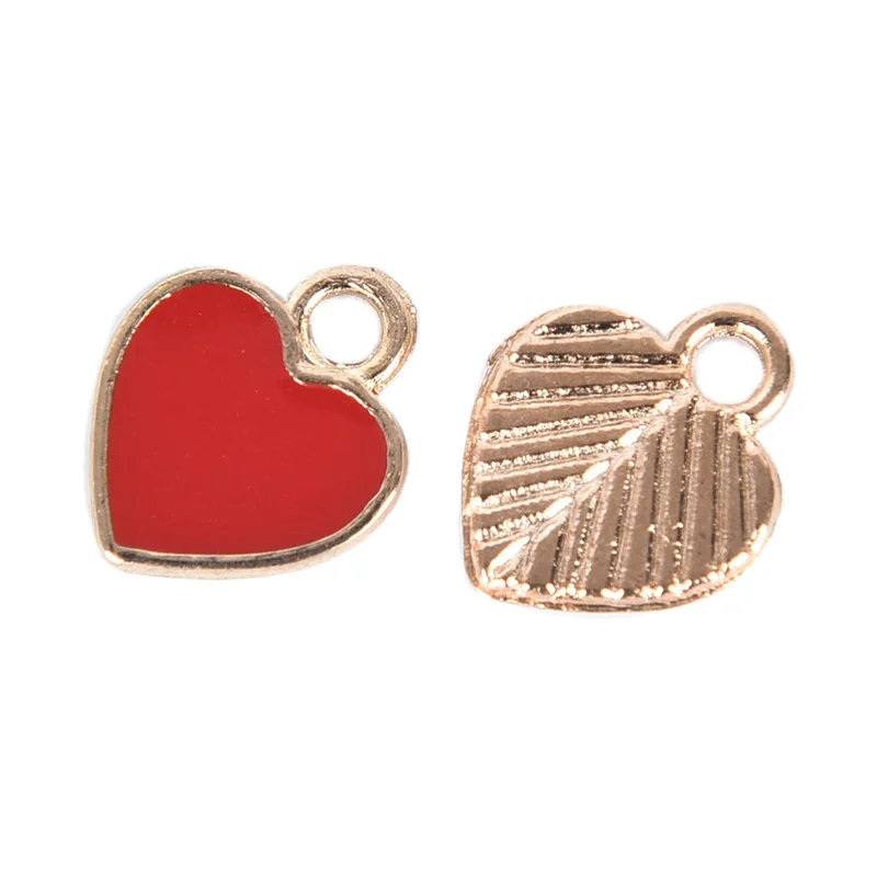 

10Pcs / Set Enamel Heart Alloy Charms Handmade DIY Pendants Craft Jewelry Findings