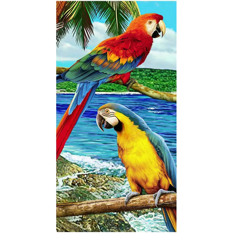 

Алмазная 5D картина «сделай сам» с квадратными и круглыми стразами, вышивка крестиком, два попугая, алмазная вышивка с изображением животных...