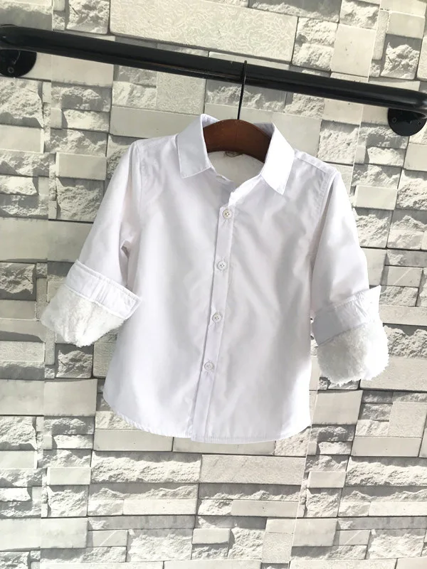 Осенне-зимняя новая утепленная Вельветовая одежда костюм для мальчиков нарядное платье для мальчиков на свадьбу и день рождения костюм из 2 предметов для мальчиков куртка и штаны - Цвет: Белый