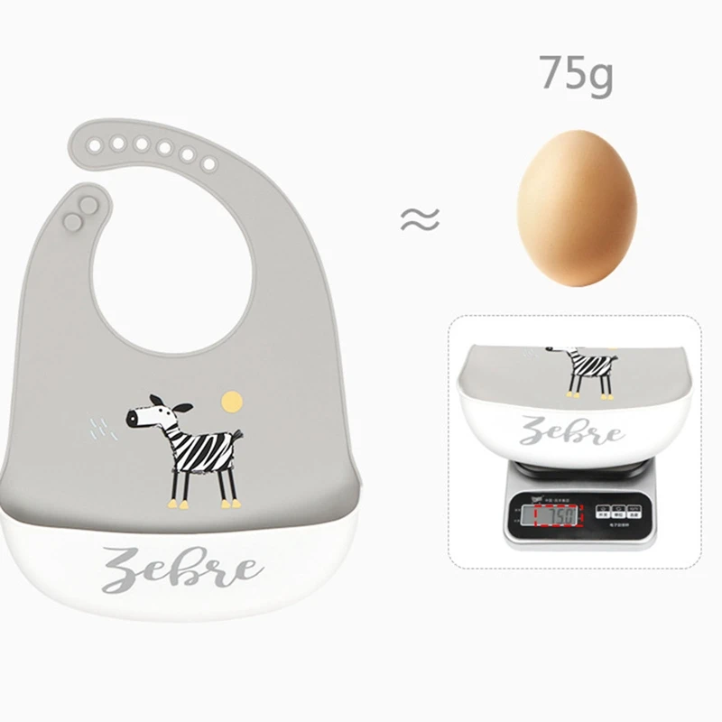 

Infant Toddler Feeding Saliva Towel Cartoon Adjustable Cute Baby Bibs Waterproof Silicone Bib Children Apron with Pocket