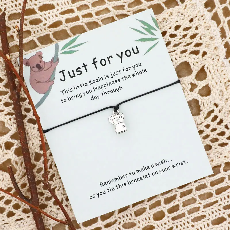 Koala браслет желаний Cute Small с шармом дружба австралийская коала Bear Jewelry для женщин и