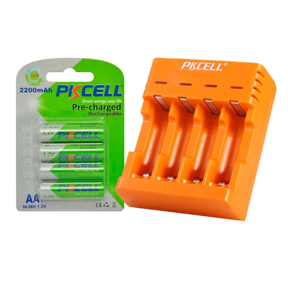 Аккумуляторные батареи PKCELL 2200 мАч aa 1 2 в Ni MH 4 слота USB| |