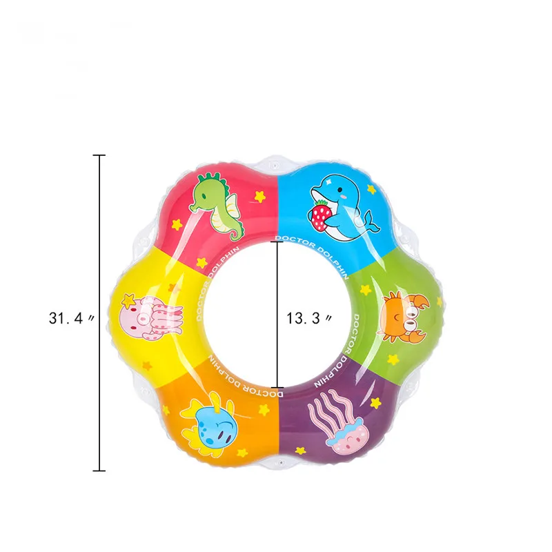 

2021 New Environment-friendly Pvc Material Popular Thickened Swimming Ring 60#70#80 Indoor Outdoor Children Petal Swimming Ring
