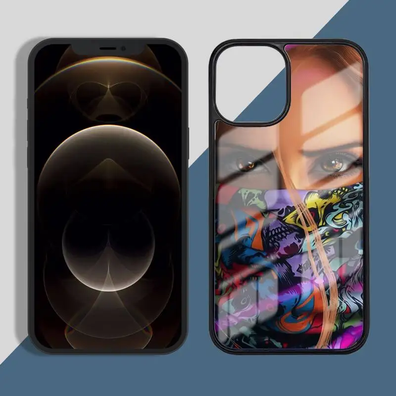 

Masked girl cool Phone Case PC for iPhone 11 12 pro XS MAX 8 7 6 6S Plus X 5S SE 2020 XR
