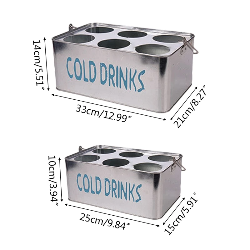 

6 Bottles Metal Wine Beer Bottle Basket Carrier Display Holder Rack for Bar KTV Restaurant Home Decor