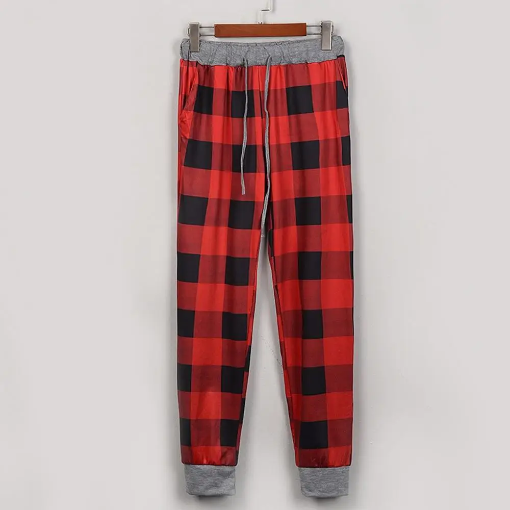 Женские модные спортивные брюки в клетку со средней талией и принтом удобные