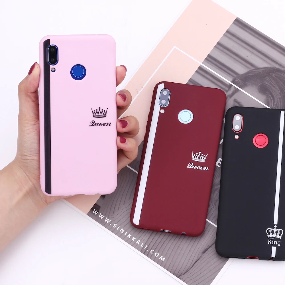 Для Xiaomi Mi Redmi Note 5 6 7 8 9 10 lite Pro Plus Корона полосатый Королева Король влюбленная пара
