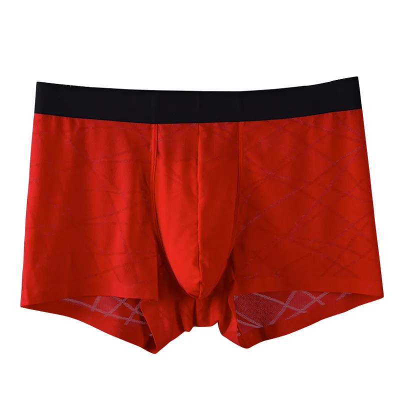 Ice Silk Seamless Jacquard Man Underwear Thin Traceless Mens Boxer Shorts Transparent U Convex Cuecas Boxers Calzoncillos | Мужская