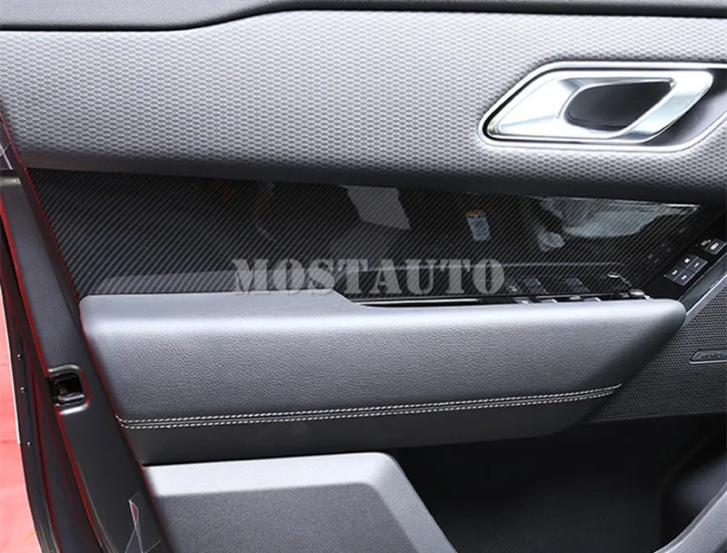 4 шт. накладки на дверную панель автомобиля из углеродного волокна для Land Rover Range