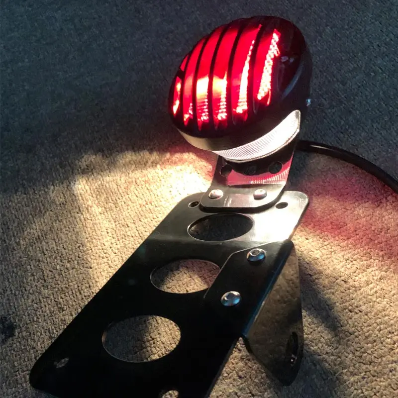 

Motorcycle Side Mount Tail Light w/ License Number Plate Bracket For Harley Sportsters Bobber Chopper Rear Stop Light