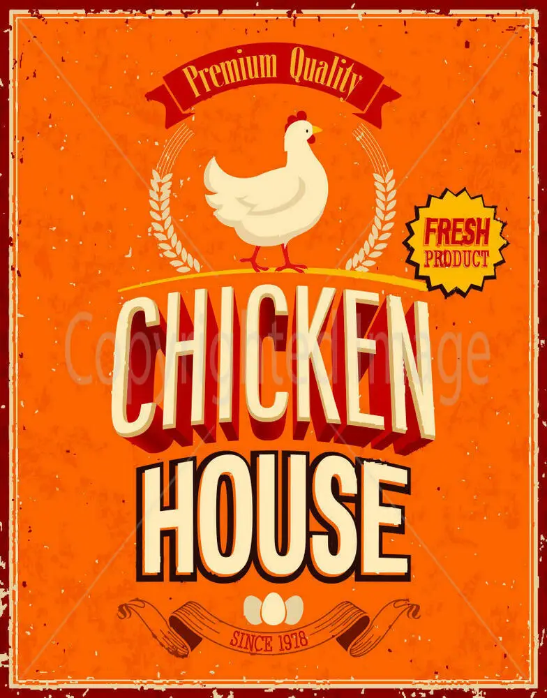 

CHICKEN HOUSE LARGE METAL TIN SIGN POSTER WALL PLAQUE