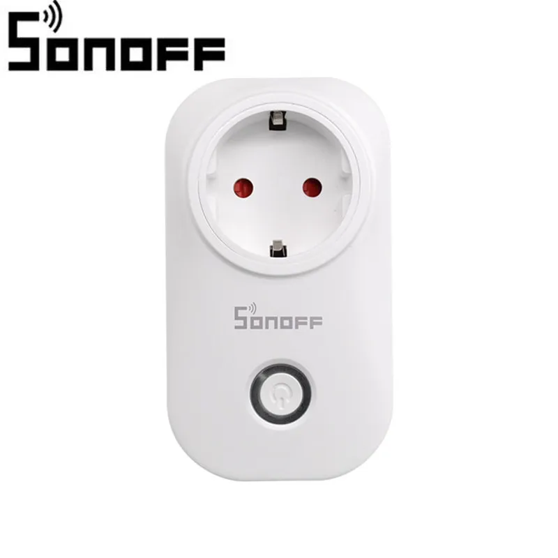 Sonoff S20 ЕС вилка Wifi розетка переключатель беспроводной приложение Удаленная розетка переключатель синхронизации для Умный дом работа с Alexa