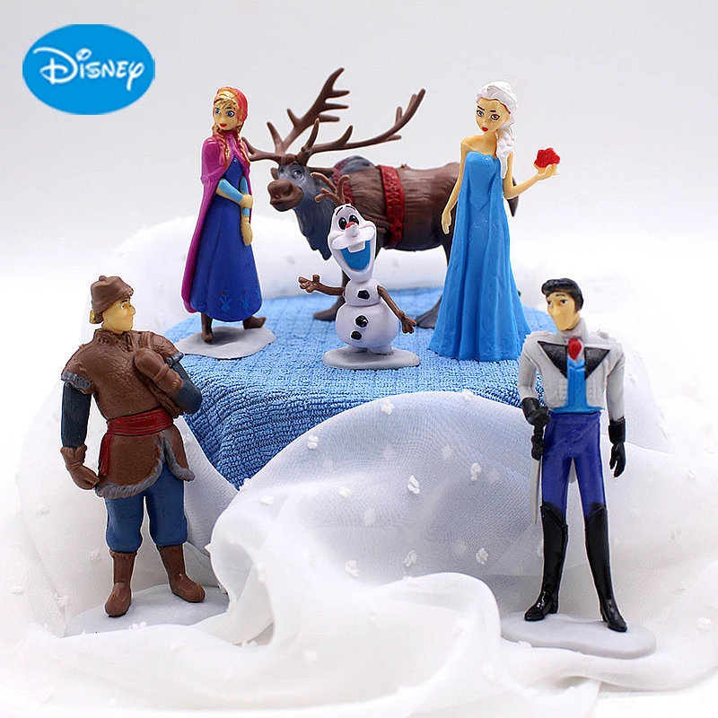 6-piece Set Disney Frozen Anna Movable Doll Anime Model Decoration Desktop Ornaments Collection Toy Children's Gift - купить по