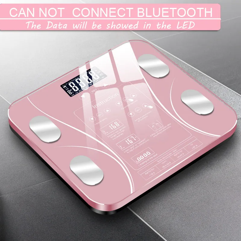 2 No Bluetooth Горячая ванная комната жир b mi Весы Цифровой человеческий вес mi весы напольные ЖК-дисплей индекс тела Электронные умные весы - Цвет: 2 No Bluetooth