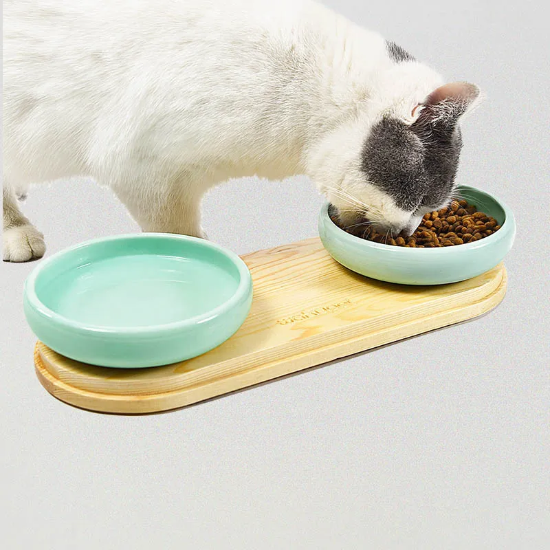 Billig Keramik Katze Lebensmittel Schüssel Katze Reis Schüssel Wasser Schüssel Mit Gericht Halter Pet Liefert