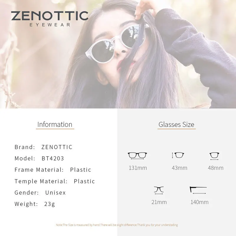 ZENOTTIC Ретро Круглые Солнцезащитные очки Мужские легкие TR90 Поляризованные женские