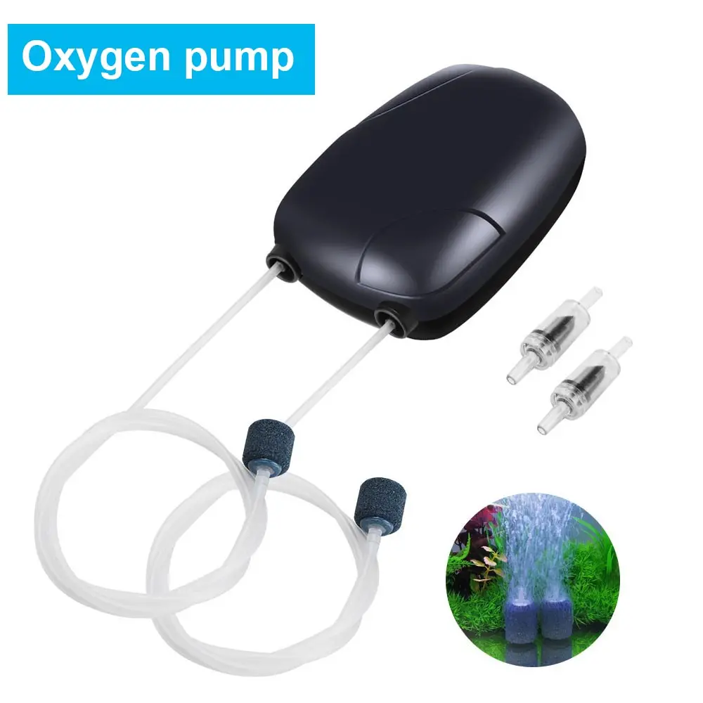 

Aquarium Air Pump 220V 3W 5W Fish Tank Mini Single Double Outlet Oxygen 1.2L/4.5L/min Silent Compressor Aquatic Accessories