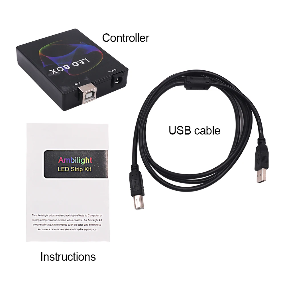 

5V USB Управление коробка Ambibox DIY светодиодный лента светильник полосы WS2812B SK6812 RGB мечта Цвет компьютерный монитор пк Экран ТВ задняя светильни...