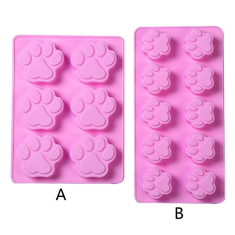 

2021 New Cat Paw Print Shape Silicone Mold Wax Melt Mould Sugar Craft Decoration Suitable for Microwave Oven Refrigerator
