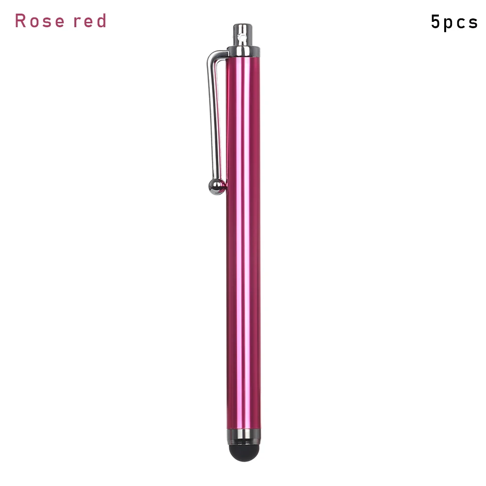 5pcs rose red 5/10 шт. металлический ПК Экран стилус для сенсорного экрана, Аксессуары для мобильных телефонов, стилус для сенсорного экрана, Сенсорный экран Стилус для планшета iPad сотового телефона для samsung - Colors: 5pcs rose red