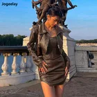 Женская куртка из искусственной кожи, короткая пикантная куртка на молнии с длинным рукавом, модель Y2k в европейском стиле, 2022