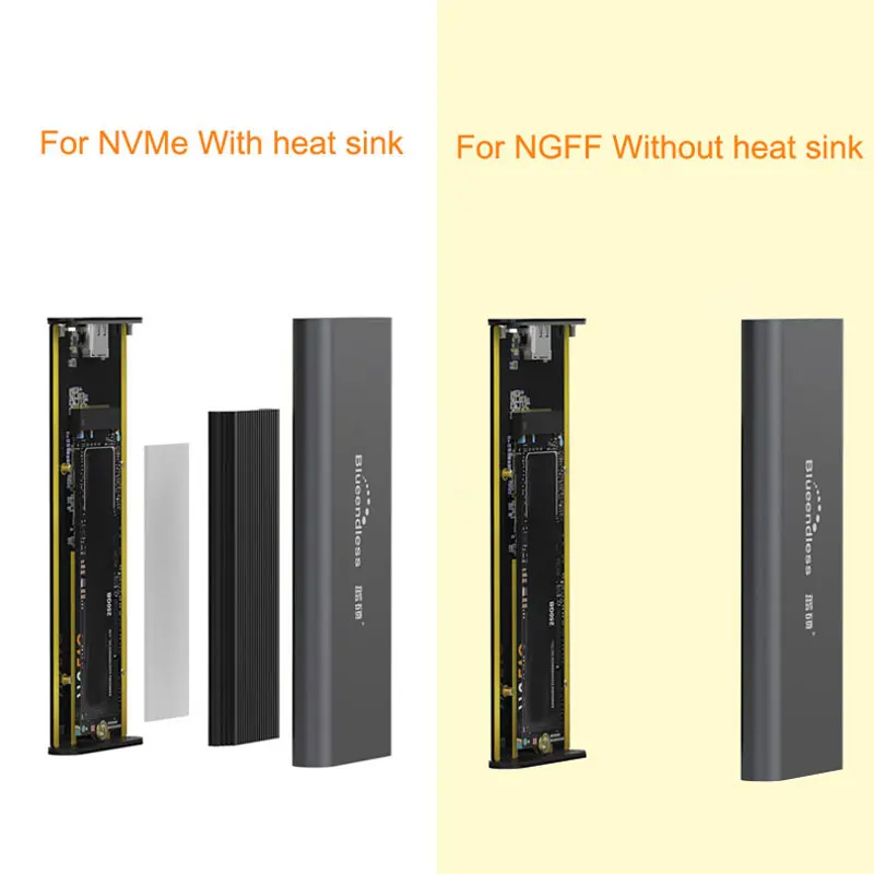 PCIE M.2 NVME GEN2 10 Гбит/с чехол Тип C USB 3 1 SSD корпус NGFF Корпус HDD для твердотельных