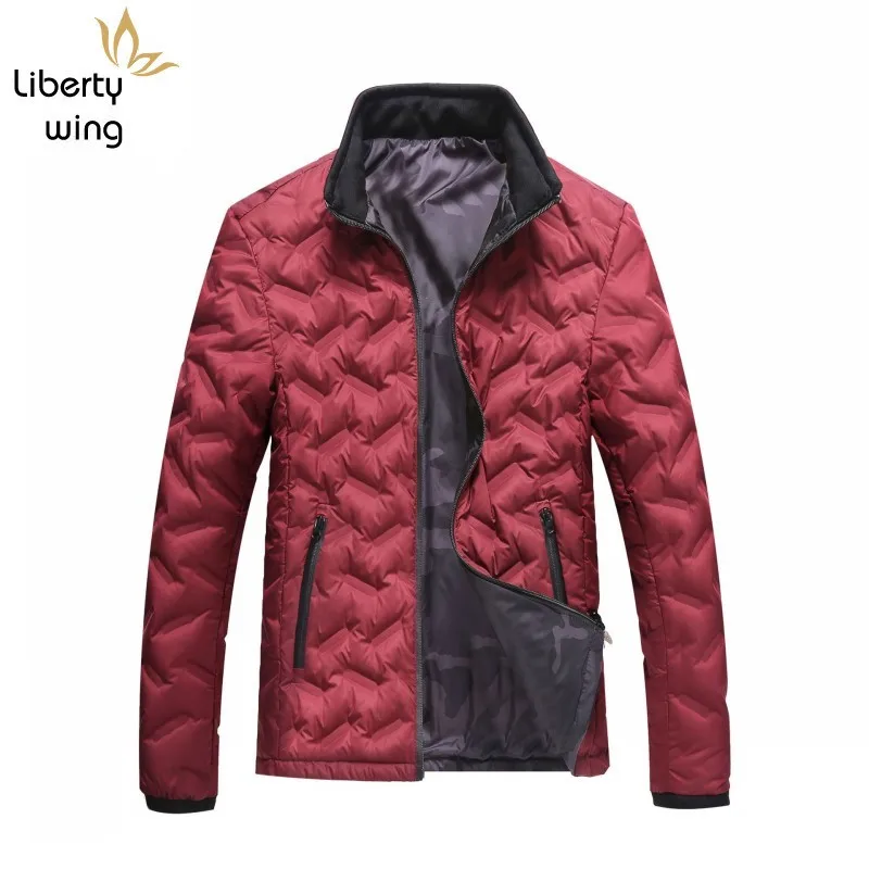 Куртка мужская зимняя на молнии с воротником-стойкой и длинным рукавом