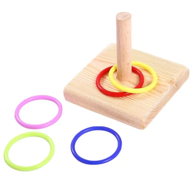 

Wooden Bird Parrot Platform Plastic Ring Intelligence Training Chew Toy Bird Toy Supplies Pet Develop Intelligence