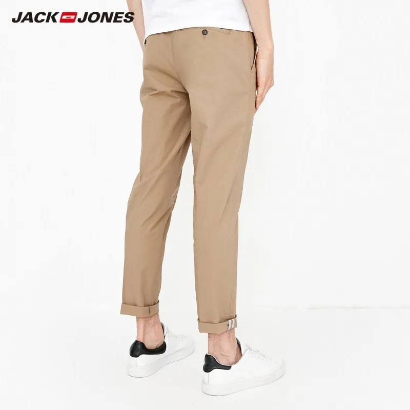 JackJones мужские Смарт повседневные лайкра ткань slim fit бизнес чистый цвет брюки мужские 218314501