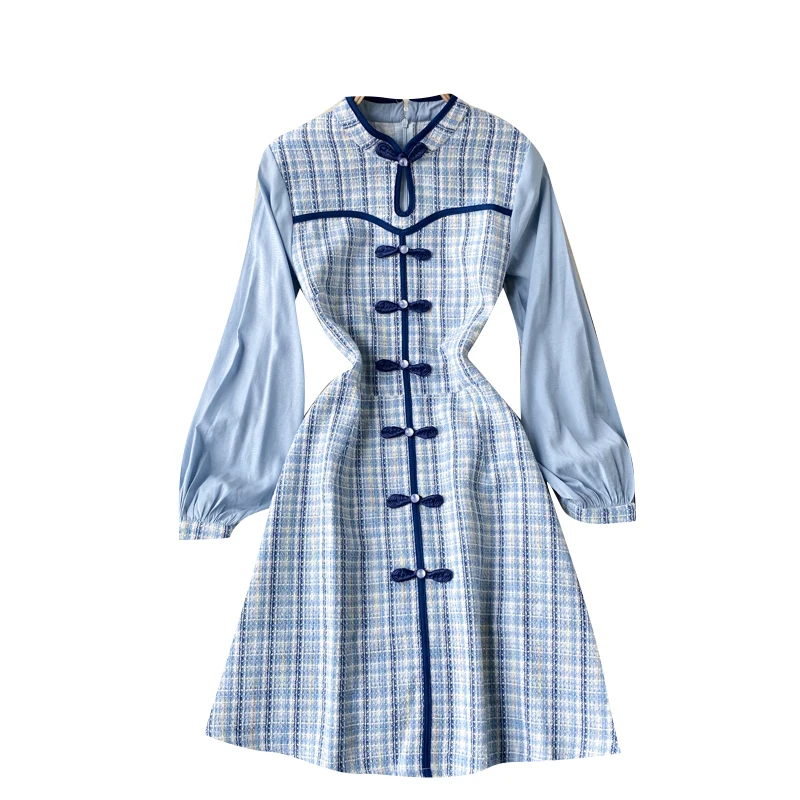 

Young girl with cheongsam modified dress female spring new retro elegant dress of cultivate morality