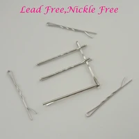 100pcs 1 7mm5 0cm waved metal bobby pins half round wire hair barrettes slides lead free nickle free silver