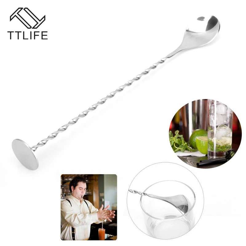 TTLIFE нержавеющая стальной Резьбовой стержень ложка мордочка палка кофе Коктейль