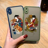 girl and beast tiger dragon phone case for iphone x xs max xr 12 13 mini 11 12 pro max 6s 7 8 plus se 2020 hard shockproof cover